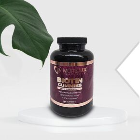 Morlux Naturals Biotin Gummies - Natural Strawberry Flavor Biotin 10000mcg - Hair, Skin and Nails Vitamins for Women, Men & Kids - Biotin Chewables Dietary Supplement - 120 Gummies