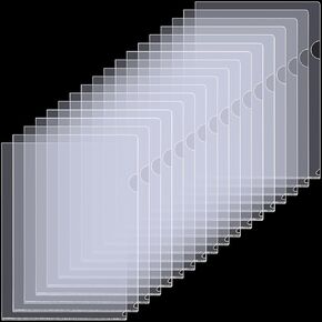 18 Pack Clear Plastic Document Folders for A4/Letter Size Paper, L-Type Project Pockets for Office & School