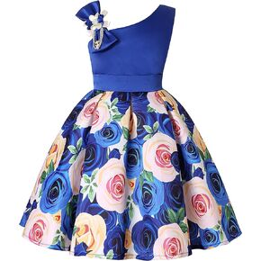 CMMCHAAH 2-9T Girls Flower Dresses Toddler Pageant Party Easter Floral Print Dress