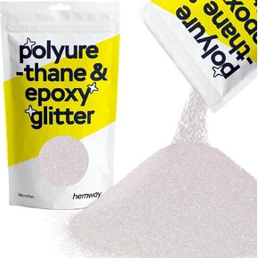 Hemway Polyurethane & Epoxy Resin Glitter 100g / 3.5oz Metallic Crystal Flake Additive for Flooring Jewelry Tumblers Glass Pigment - Microfine (1/256" 0.004" 0.1mm) - Mother of Pearl Iridescent