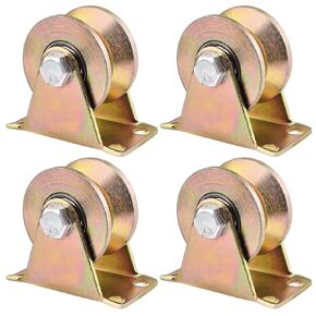 4Pack 2" V Groove Wheel, Heavy Duty Rigid Roller, Sliding Gate Casters with Bracket for Sliding Gate, Rolling Gate, Inverted Track, Industrial Machines Rail, Each Loading Capacity 660 lbs in Saudi Arabia