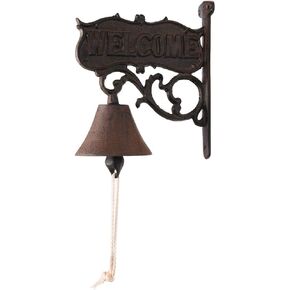 BRASSTAR Rustic Cast Iron Welcome Word Door Bell Rural Pastoral Antique Farmhouse Retro Decoration for Outside House Garden Decor TQZDPT34 in Saudi Arabia