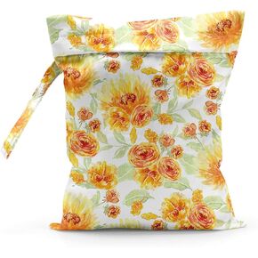 Sldpngo Waterproof Cloth Diaper Wet Dry Bag, Reusable Travel Beach Pool Daycare Soiled Toddler Items Yoga Gym Bag for Swimsuits or Wet Clothes Western Highland Cow Wet Bag