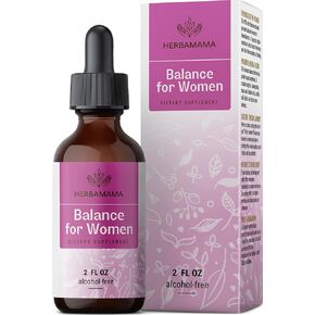 توازن هيرباماما للمستخلص السائل للنساء - مكملات انقطاع الطمث ودعم الصبغة للهبات الساخنة، وتقلب المزاج، وتشنجات الدورة الشهرية وقطرات عشبية الدورة الشهرية - توازن الهرمونات للنساء - 2 فلوريدا فلوريدا. أوز in Kuwait