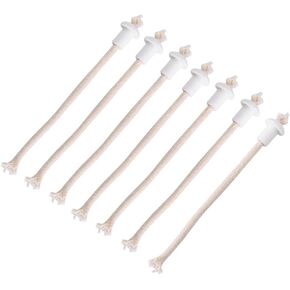 Ceramic Wick, 7 Pieces Wine Bottle Oil Candle Lamp Fiber Glass Kerosene Wick Ceramic Holders Torch Lamp Heat Resistant Kerosene Wick Cotton Core Candle Wicks Replacement
