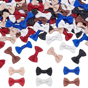 PH PandaHall Mini Bow Ties Bows Ribbon Bows Grosgrain Ribbon Bowknots Mini Bow Ties for Hair Clips Wedding Decor
