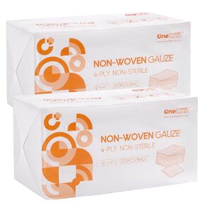 200 Gauze Pads, Highly Absorbent Non-Woven Gauze Sponges 4-Ply, 4x4 Inch All-Purpose Non-Sterile Gauze Pads, Dental Gauze Wound Care Product 1 Pack of 200