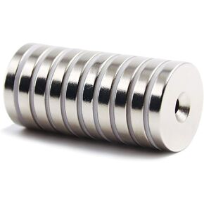 ZDYWY 10 Pieces 18 x 3mm with 4mm Countersunk Hole Permanent Disc Rare Earth Fastener Magnets Refrigerator Neodymium Magnets - 0.7 inch D x 0.12 inch H with 0.16 inch D Screw Hole