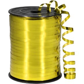 OMISELIO Gold Ribbon, 500 Yard Premium Gold Curling Ribbon, Metallic Shiny Curling Ribbon for Gift Wrapping, Balloon Ribbon, Balloon String, Curly Ribbon for New Years, Graduations, Christmas