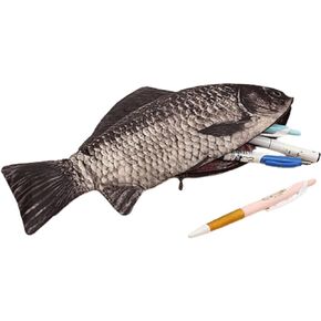 Pencil Case Fish Shaped Novelty Fish Pen Bag Fish Coin Purse Funny Pencil Case Gifts for Office Supply (Fish #1)