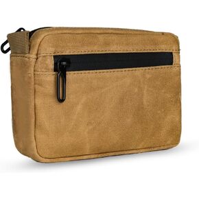 Sayram SP7 EDC Belt Pouch, Waxed Canvas Belt Pouch with Zipper, EDC Pouch for Men, Waist Pack for Belt, Anti-Theft Pickpocket EDC Belt Organizer Pouch for Daily Use