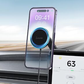 Tesla Phone Mount Wireless Charging for MagSafe, Magnetic Tesla Phone Holder for Tesla Model 3 Model Y, Tesla Model 3/Y Accessories 2023 Fits All Phones