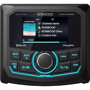 Kenwood KMR-XM500 EXCELON Marine Receiver, Bluetooth, 2.7 Inch LCD, Weatherproof, AM/FM/Weather Band Tuner, Rear Camera Input