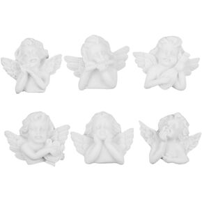STOBOK 24pcs Angel Miniatures Figurines Resin Flatback Christmas Embellishments Ornaments DIY Crafts Jewery Making Christmas Cabochons Charms