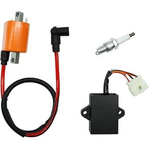 M MATI Ignitor CDI & Spark Plug & Ignition Coil Set for Yamaha Gas Golf Cart G9 1991-1995 99999-02368-00 BR5-ES000-04-00 J38-82310-20-00