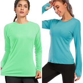 (الحجم: S) تي شيرت نسائي للجري بأكمام طويلة بعامل حماية من الأشعة فوق البنفسجية 50+، سريع الجفاف للحماية من أشعة الشمس فوق البنفسجية في الهواء الطلق in Kuwait
