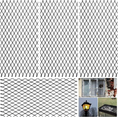4 Pieces Expanded Metal Steel Expanded Metal Sheet Flattened Metal Mesh 24 x 12 Inches Expanded and Perforated Sheets for Grills and Smokers in Saudi Arabia