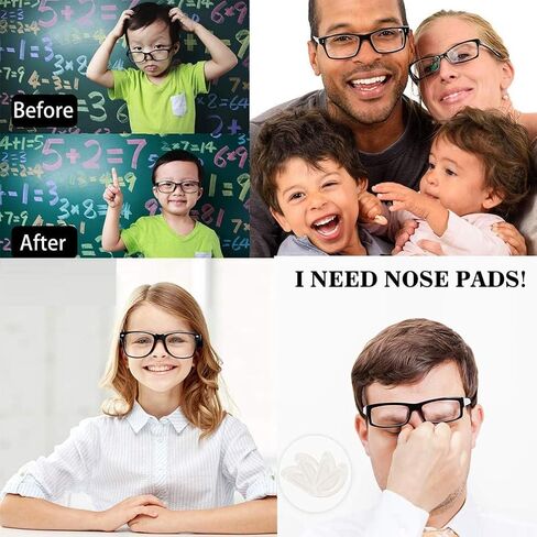 Eyeglass Nose Pads, Stick on Anti-Slip Soft Silicone Adhesive Nose Pads for Kids Adults Glasses Eyeglasses Sunglasses 12 Pairs in Saudi Arabia