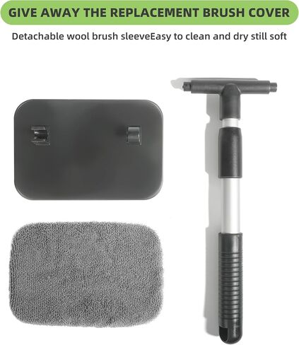 Windshield Cleaner,Windshield Cleaning Tool,Windshield Glass Cleaning Tools,Car Accessories Car Cleaning Tool with Microfiber Cloth and Extendable Handle,Fit for Cars, SUVs,Kitchens,Bathrooms in Saudi Arabia