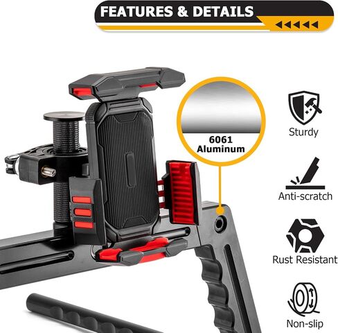 WeiSen Front Passenger U-Grab Bar Handle with 360° Adjustable Quick Lock Phone Holder Mount Compatible with 2022-2023 Polaris RZR PRO XP Turbo R Pro R 2 4 Replace#2637184 in Saudi Arabia