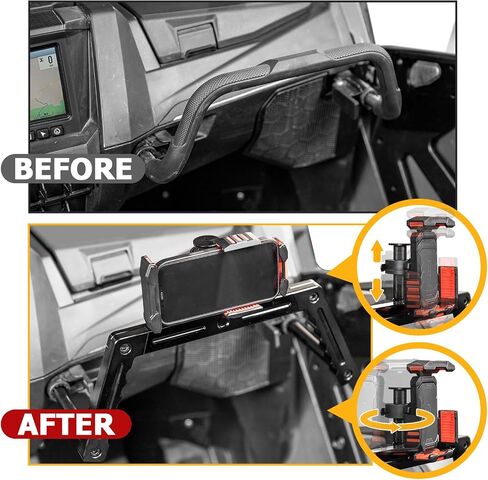 WeiSen Front Passenger U-Grab Bar Handle with 360° Adjustable Quick Lock Phone Holder Mount Compatible with 2022-2023 Polaris RZR PRO XP Turbo R Pro R 2 4 Replace#2637184 in Saudi Arabia