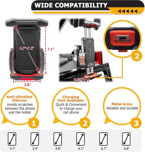 WeiSen Front Passenger U-Grab Bar Handle with 360° Adjustable Quick Lock Phone Holder Mount Compatible with 2022-2023 Polaris RZR PRO XP Turbo R Pro R 2 4 Replace#2637184 in Saudi Arabia