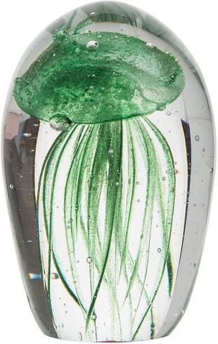 Beachcombers 2.75" Glass Green Jellyfish Paperweight Green in Saudi Arabia