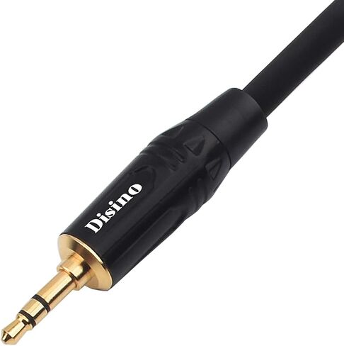 DISINO 1/8 to 1/4 Stereo Cable, Heavy Duty 3.5mm Mini Jack TRS to 6.35mm Jack TRS Audio Interconnect Path Cord Lead - 6.6 feet in Saudi Arabia