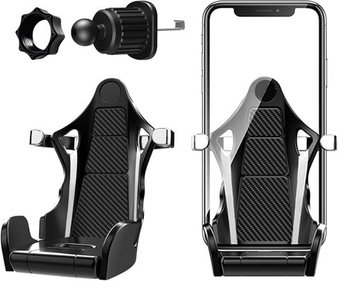 Universal Phone Mount for Car Vent, Upgraded Air Vent Clip Cell Phone Holder with Metal Hook Clip [Thick Cases Friendly] Racing Style Cell Phone Holder for iPhone Android and Phones (Green) in Kuwait