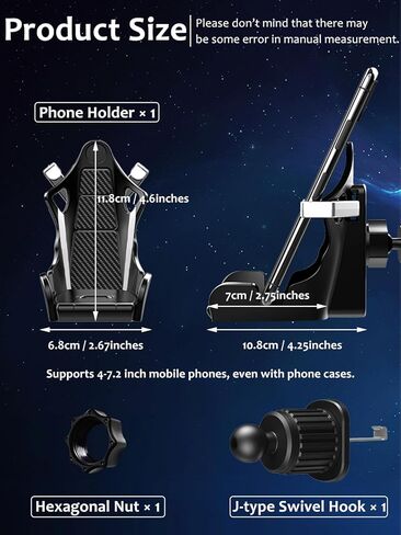 Universal Phone Mount for Car Vent, Upgraded Air Vent Clip Cell Phone Holder with Metal Hook Clip [Thick Cases Friendly] Racing Style Cell Phone Holder for iPhone Android and Phones (Green) in Kuwait