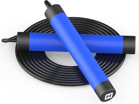 Jump Rope, HANDIO jump ropes 1/2 lb Weighted Jump Rope for Boxing, Cardio, Crossfit Workout, 8~10ft Range Adjustable Length Steel Ropes with Ball Bearings and Metal Handles, Jumpropes Suitable for Men in Saudi Arabia