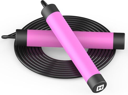 Jump Rope, HANDIO jump ropes 1/2 lb Weighted Jump Rope for Boxing, Cardio, Crossfit Workout, 8~10ft Range Adjustable Length Steel Ropes with Ball Bearings and Metal Handles, Jumpropes Suitable for Men in Saudi Arabia