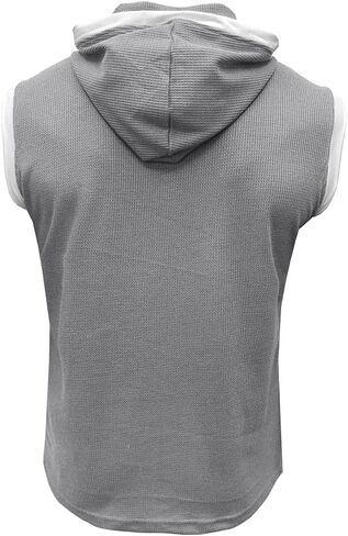 Rexcyril Men's Workout Hooded Tank Top Gym Bodybuilding Cutoff Mucle T Shirt Sleeveless Training Hoodies in Saudi Arabia