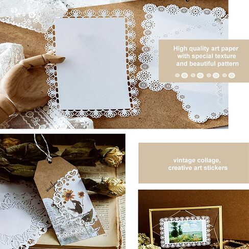 الجمالية القصاصات ورقة الدانتيل 40pcs، خمر الصور القصاصات ورقة الزخرفية القواطع للوازم مجلة غير المرغوب فيه، مجلة رصاصة، صنع بطاقة، DIY ألبوم الحرف مخططي القصاصات الزينة in Kuwait