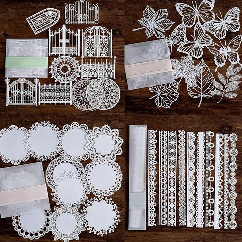 الجمالية القصاصات ورقة الدانتيل 40pcs، خمر الصور القصاصات ورقة الزخرفية القواطع للوازم مجلة غير المرغوب فيه، مجلة رصاصة، صنع بطاقة، DIY ألبوم الحرف مخططي القصاصات الزينة in Kuwait