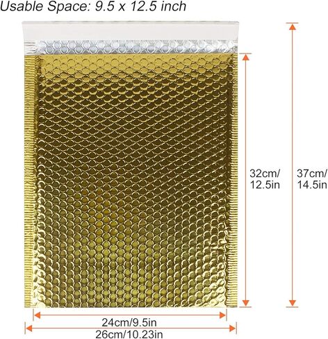 9.5x14.5 Bubble Mailer 30 Packs Gold Mailing Envelopes Padded Self Seal Poly Bubble Mailers #4 Bubble Envelopes Mailer Bag, Waterproof Shipping Envelopes By STARVAST in Kuwait