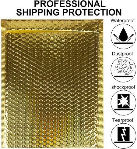 9.5x14.5 Bubble Mailer 30 Packs Gold Mailing Envelopes Padded Self Seal Poly Bubble Mailers #4 Bubble Envelopes Mailer Bag, Waterproof Shipping Envelopes By STARVAST in Kuwait