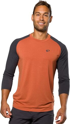 قميص PEARL IZUMI للرجال Canyon Merino بأكمام 3/4، جيرسي دراجة بأكمام قصيرة ماص للرطوبة، مقاس قياسي لركوب الدراجات in Saudi Arabia