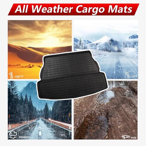 Marretoo All Weather Cargo Mat Backrest Mat Fit for Toyota RAV4 2019-2023 2024 2025 Cargo Liner Trunk Mat TPE Back Seat Cover Protector Replacement for Toyota RAV4 2019-2023 2024 Accessories in Saudi Arabia