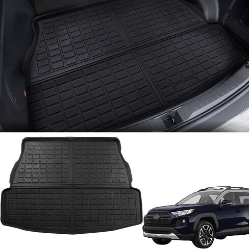 Marretoo جميع الأحوال الجوية بطانة حصيرة البضائع تناسب 2019-2023 2024 Toyota RAV4 Trunk Mat Heavy Duty TPE Back Protector for2019-2023 2024 Toyota RAV4 Accessories Trunk Liner for Car Truck SUV in Saudi Arabia