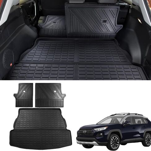 Marretoo All Weather Cargo Mat Backrest Mat Fit for Toyota RAV4 2019-2023 2024 2025 Cargo Liner Trunk Mat TPE Back Seat Cover Protector Replacement for Toyota RAV4 2019-2023 2024 Accessories in Saudi Arabia