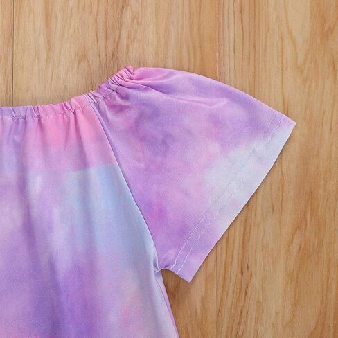 Bmnmsl طفل رضيع الفتيات الأزهار قصيرة الأكمام بلايز تي شيرت سترة و الدنيم مجموعة تي شيرتات قصيرة للأطفال الاطفال 1T 2T 3T 4T 5T 6T ملابس الصيف وتتسابق in Kuwait