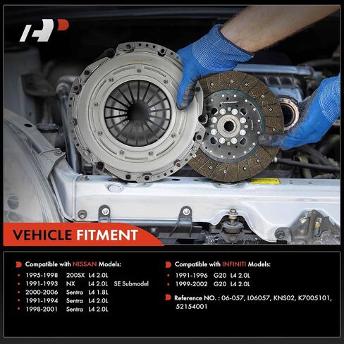A-Premium Transmission Clutch Kit Set Compatible with Nissan Sentra 1991-1994 1998-2006, NX 1991-1993, 200SX 1995-1998 & Infiniti G20 1991-1996 1999-2002, 1.8L 2.0L, Replace# L06057 in Saudi Arabia