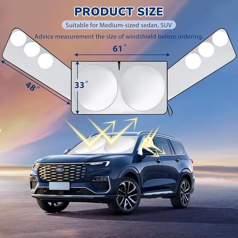 TOPASHDE زجاج أمامي للسيارة، مظلة شمسية، زجاج أمامي قابل للطي ونافذة جانبية أمامية للخصوصية، مظلة شمسية لنافذة السيارة للتخييم والقيلولة والنوم والرضاعة الطبيعية وتغيير القماش in Kuwait