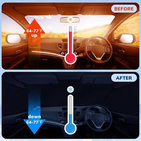 TOPASHDE زجاج أمامي للسيارة، مظلة شمسية، زجاج أمامي قابل للطي ونافذة جانبية أمامية للخصوصية، مظلة شمسية لنافذة السيارة للتخييم والقيلولة والنوم والرضاعة الطبيعية وتغيير القماش in Kuwait