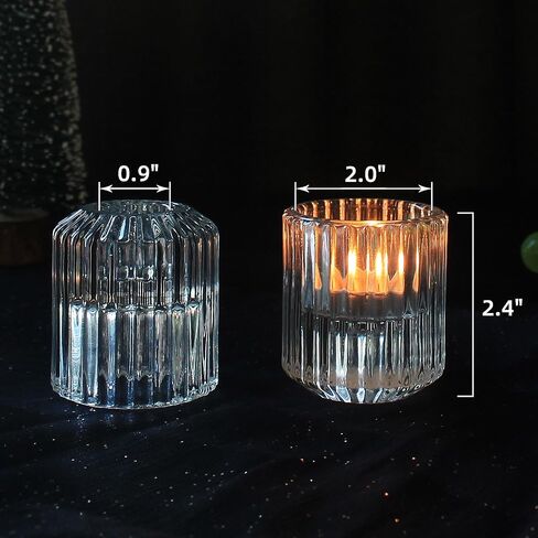 6pcs Candle Holder, Candlestick Holders, Glass Taper Candle Holders for Tea Lights Candle & Taper Candle, Candle Stick Holders Decor for Table Centerpiece Wedding Party Christmas Festival… in Saudi Arabia