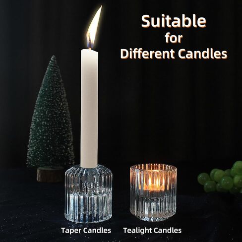 6pcs Candle Holder, Candlestick Holders, Glass Taper Candle Holders for Tea Lights Candle & Taper Candle, Candle Stick Holders Decor for Table Centerpiece Wedding Party Christmas Festival… in Saudi Arabia