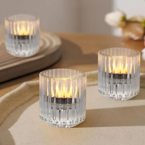 6pcs Candle Holder, Candlestick Holders, Glass Taper Candle Holders for Tea Lights Candle & Taper Candle, Candle Stick Holders Decor for Table Centerpiece Wedding Party Christmas Festival… in Saudi Arabia