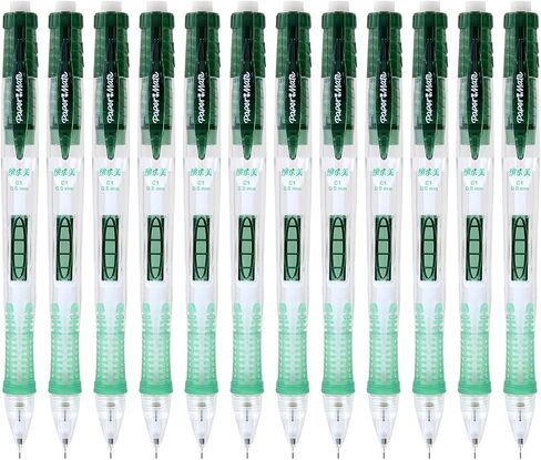 قلم رصاص ميكانيكي Clear Point من Paper Mate، 0.5 مم، أسطوانة خضراء، عدد 12 (مجمّع) in Saudi Arabia