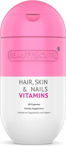 BEAUTY AND CUTIE Hair Skin and Nails Vitamins – Hair Nails and Skin Vitamins for Women – Vitamin Supplements with Hyaluronic Acid, Biotin for Hair Growth – Non-GMO and Gluten-Free- 60 Count in Saudi Arabia